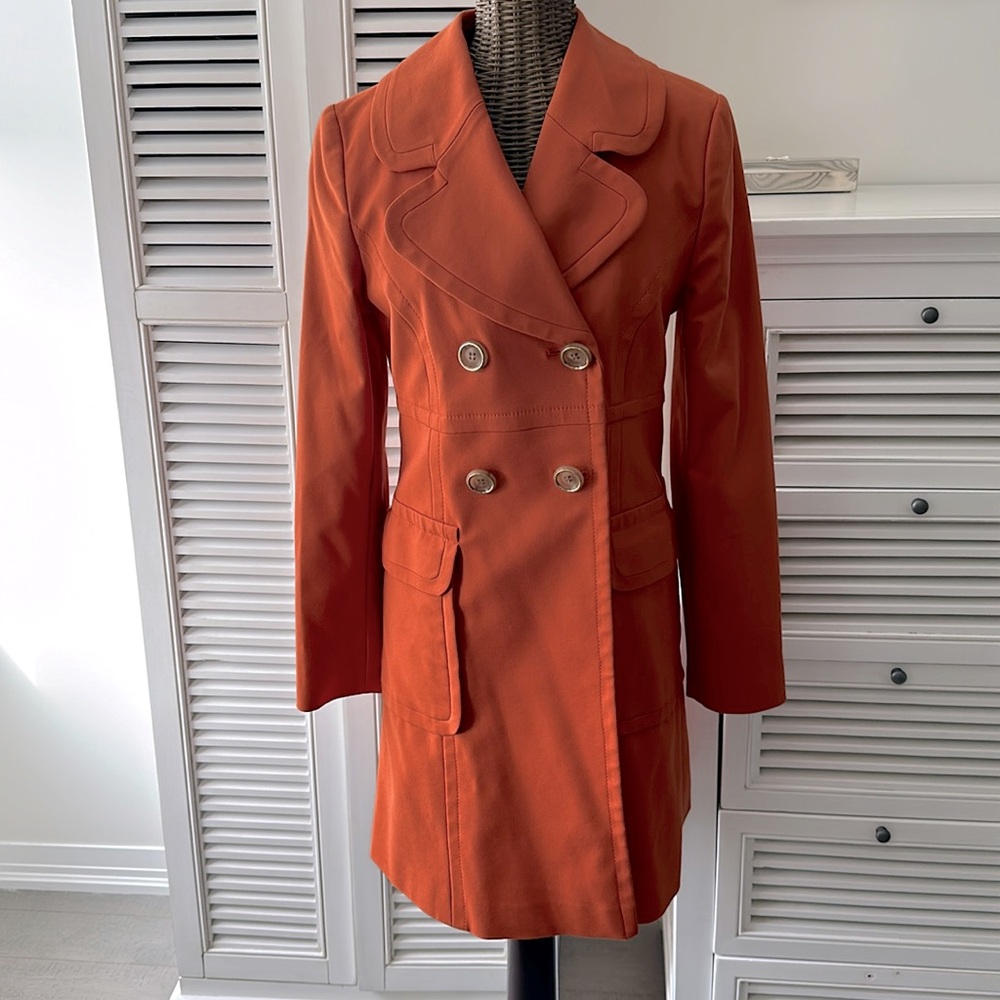 HALLHUBER Burnt Orange mid-length trench * Euro size 34 US XS